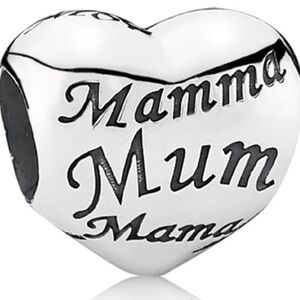 Pandora A Mother’s Heart Charm | Retired Sterling Silver Family Bead
